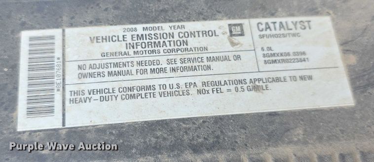 image for item FI0895 2008 GMC Sierra 2500HD flatbed pickup truck