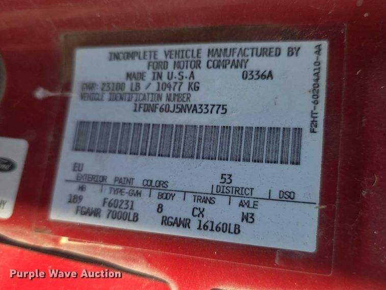 image for item FI0956 1992 Ford F600 dump truck