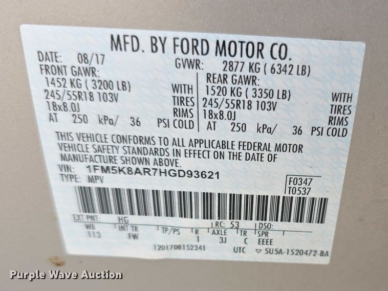image for item FI0982 2017 Ford Explorer Police Interceptor SUV