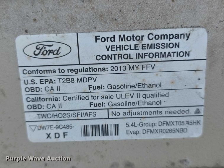 image for item FI0984 2013 Ford E350 Wagon Super Duty XL van