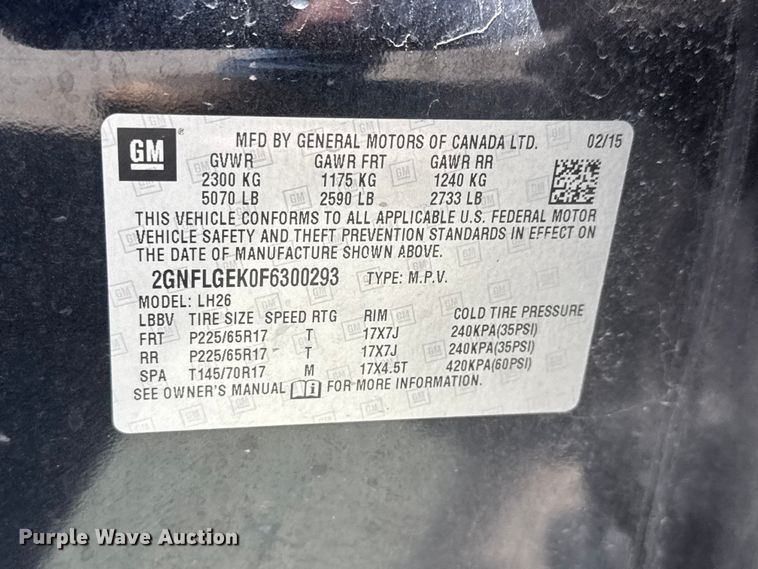 image for item MX9055 2015 Chevrolet Equinox SUV