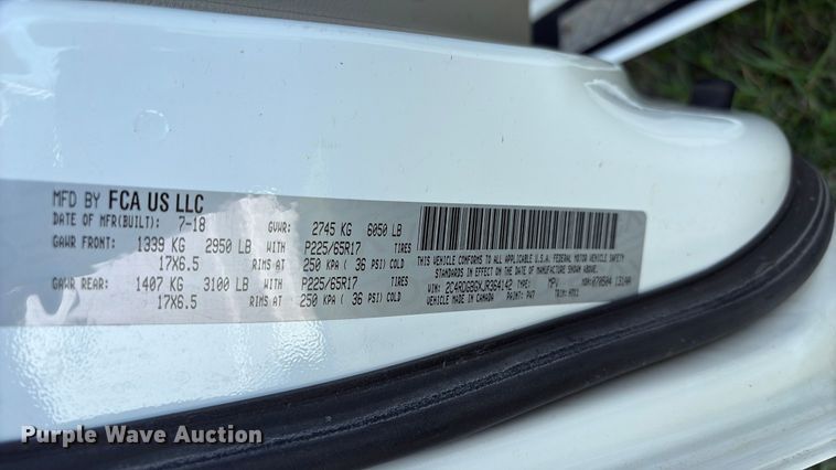 image for item NK9093 2018 Dodge Grand Caravan handicap accessible van