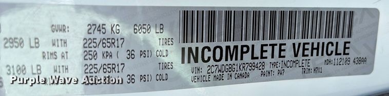 image for item NK9098 2019 Dodge Grand Caravan handicap accessible van