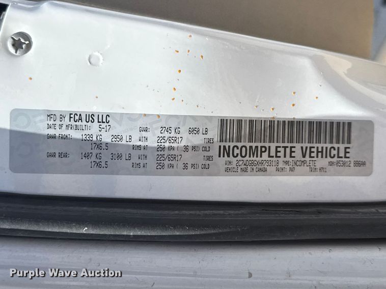 image for item NK9161 2017 Dodge Grand Caravan handicap accessible van