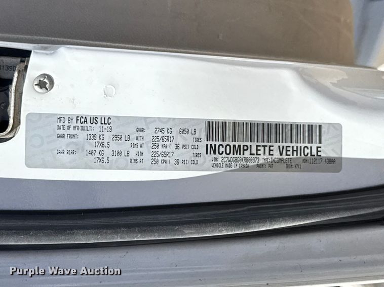 image for item NK9163 2019 Dodge Grand Caravan handicap accessible van