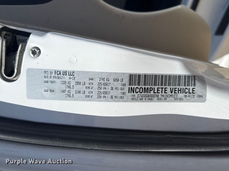 image for item NK9164 2019 Dodge Grand Caravan handicap accessible van