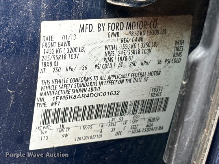 image for item NK9211 2013 Ford Explorer Police Interceptor SUV