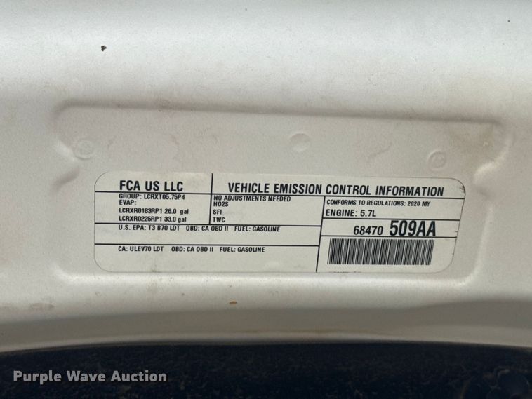 image for item NK9212 2020 RAM 1500 Crew Cab pickup truck