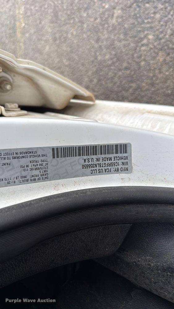 image for item NK9212 2020 RAM 1500 Crew Cab pickup truck