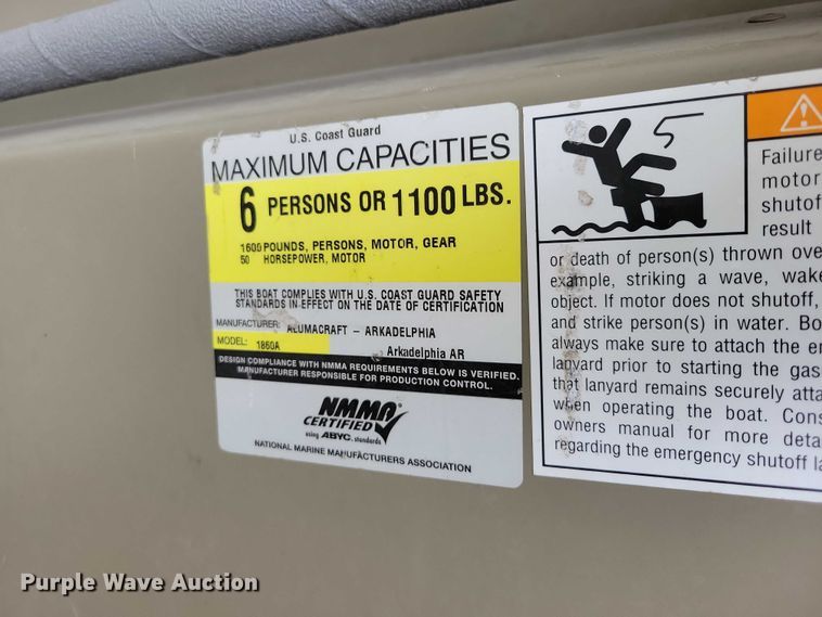 image for item NK9966 2010 Alumacraft boat