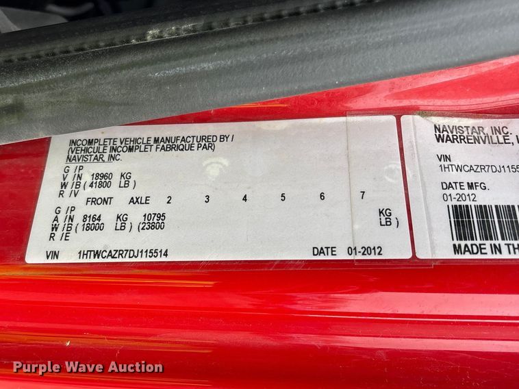 image for item YA2960 2013 International WorkStar 7400 spreader truck