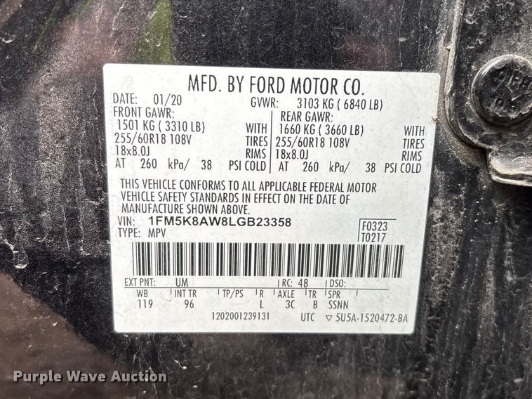 image for item YA2963 2020 Ford Explorer Police Interceptor Hybrid SUV