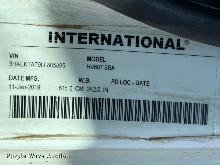 image for item DZ5238 2020 International HV607 feed mixer truck