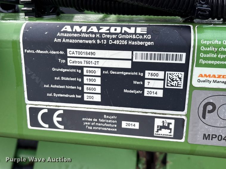 image for item EO4141 Amazone Catros 7501-2T disk