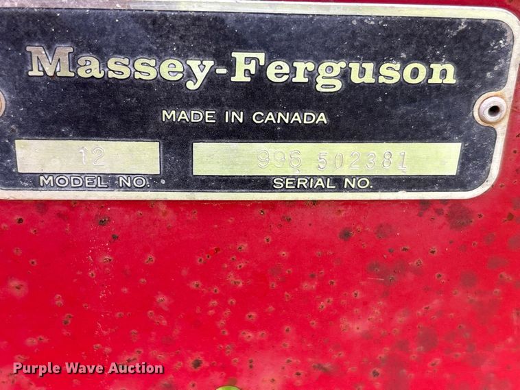 image for item EU5517 Massey Ferguson 12 small square baler