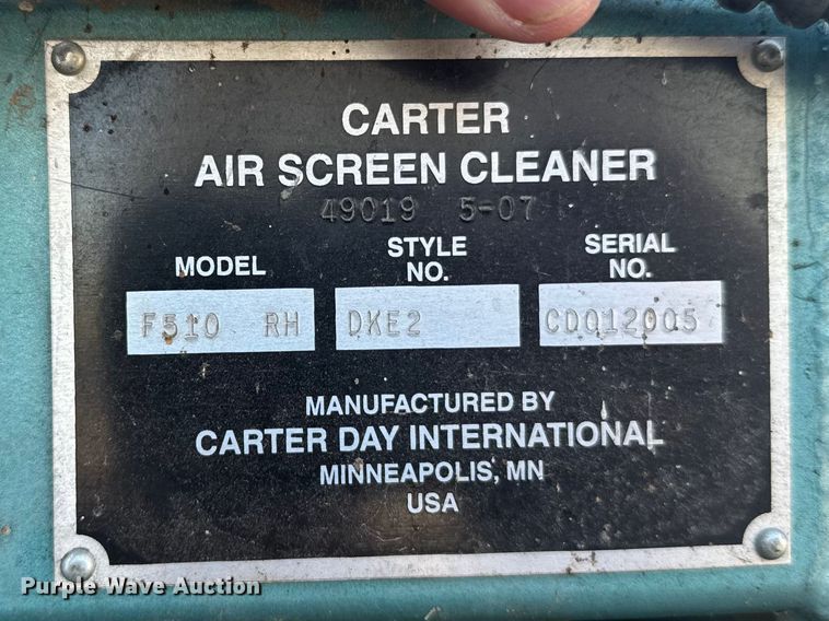 image for item FB7143 2007 Carter Day F510 RH grain cleaner