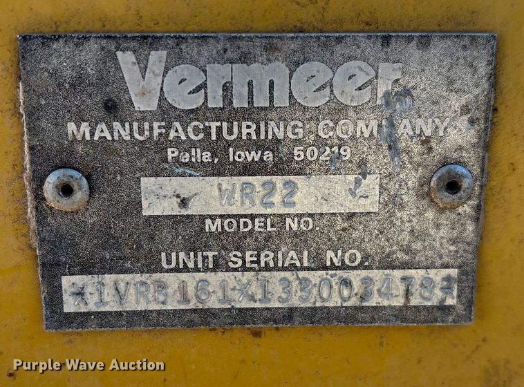 image for item FG0008 2003 Vermeer WR22 hay rake