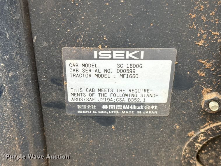 image for item YA2739 2012 Massey Ferguson MF1660 MFWD tractor