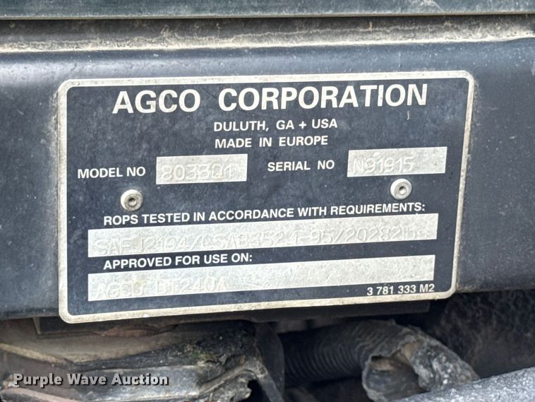 image for item YA3182 2009 AGCO DT240A MFWD tractor