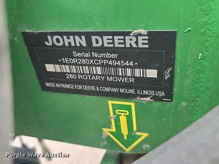 image for item YA3377 2023 John Deere R280 disc mower