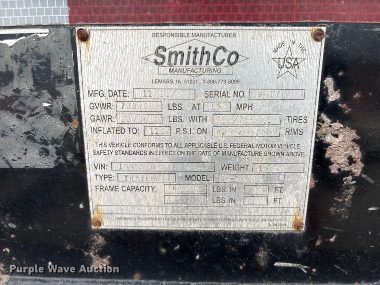 image for item DT2888 2010 Smith Co S2-40-34 side dump trailer