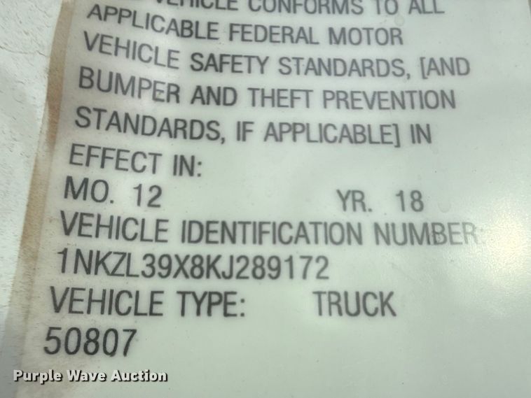 image for item DZ5416 2019 Kenworth T880 box truck
