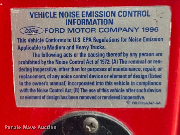 image for item EA2332 1997 Ford L8501 truck cab and chassis