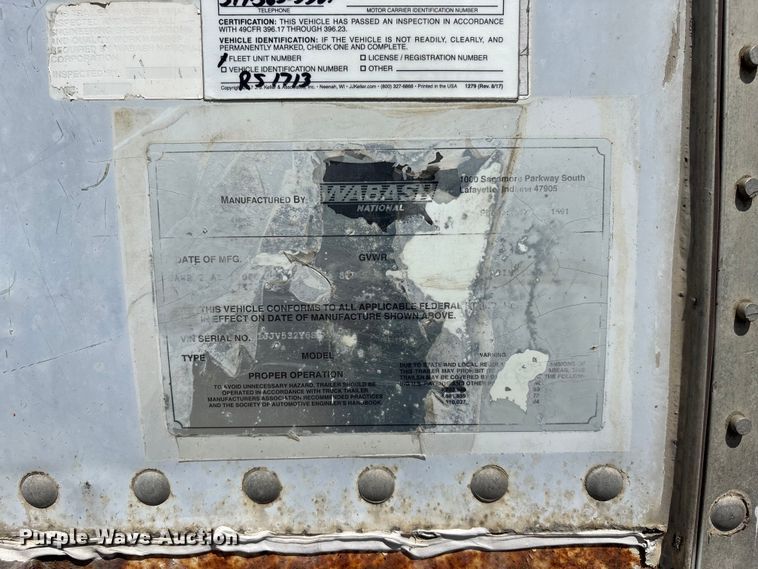 image for item EA4629 1995 Wabash dry van trailer