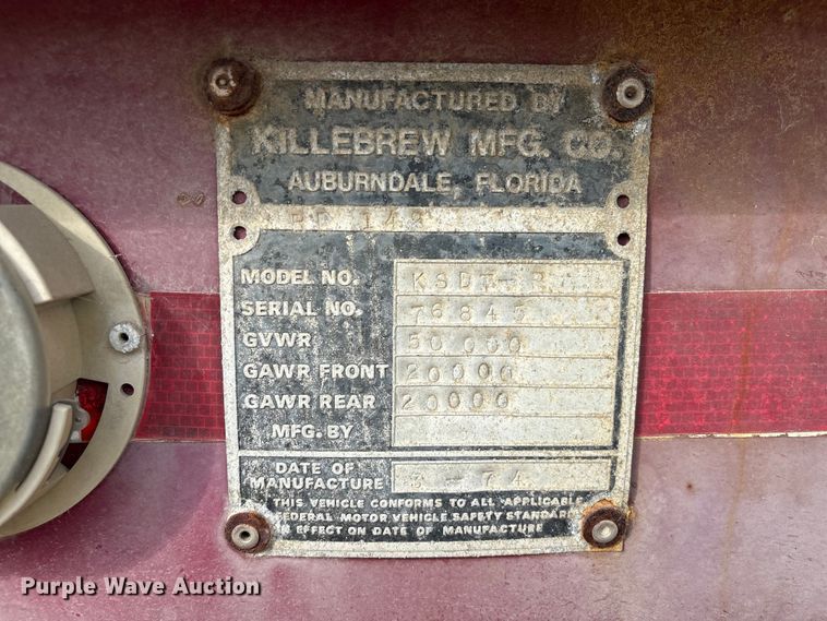 image for item EA7255 1974 Killebrew fertilizer delivery trailer