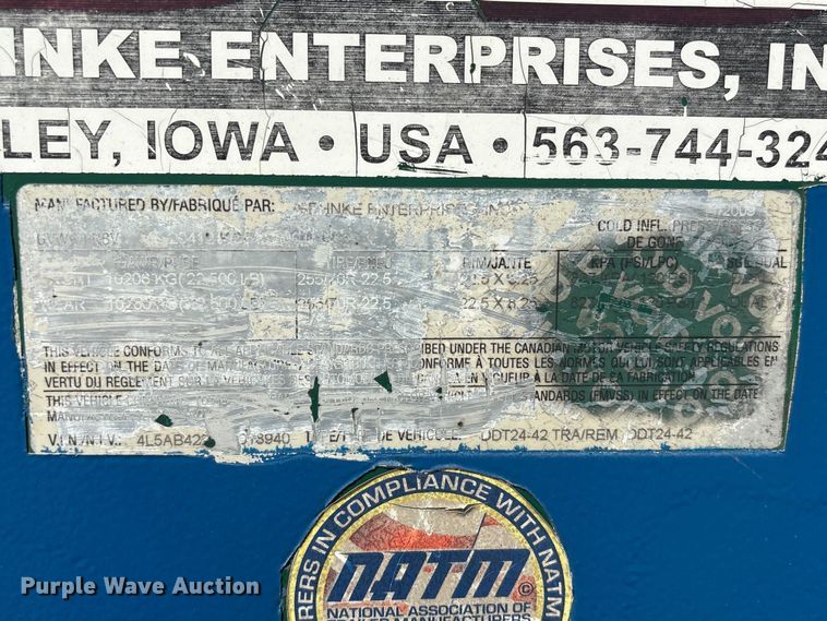 image for item EA7259 2010 Behnke Enterprises fertilizer delivery trailer