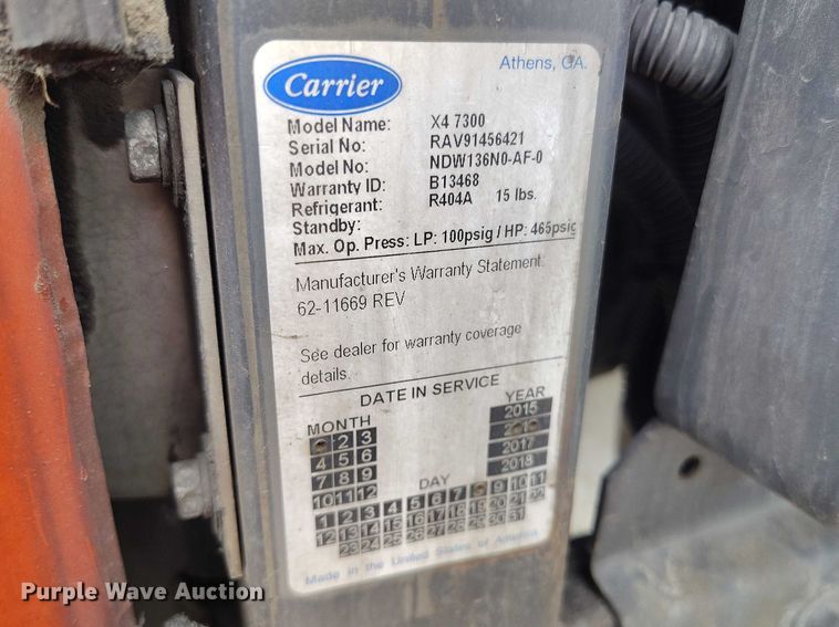 image for item ED0009 2016 Hyundai Translead VR2480202-PRS refrigerated van trailer