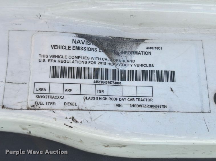 image for item ED5189 2019 International RH613 semi truck