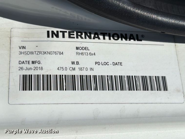 image for item ED5189 2019 International RH613 semi truck