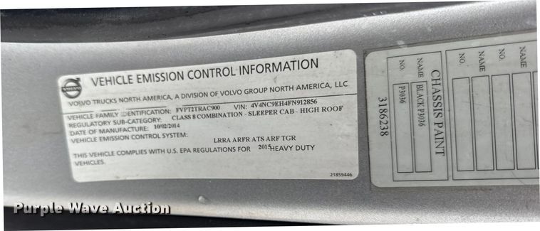 image for item EF2239 2015 Volvo VNL semi truck