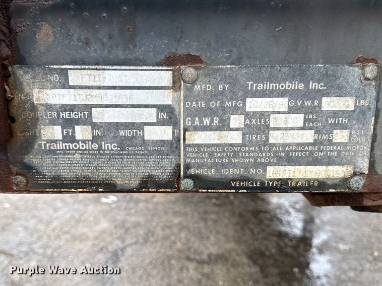 image for item EF2456 1991 Trailmobile F71T-7UAI flatbed trailer