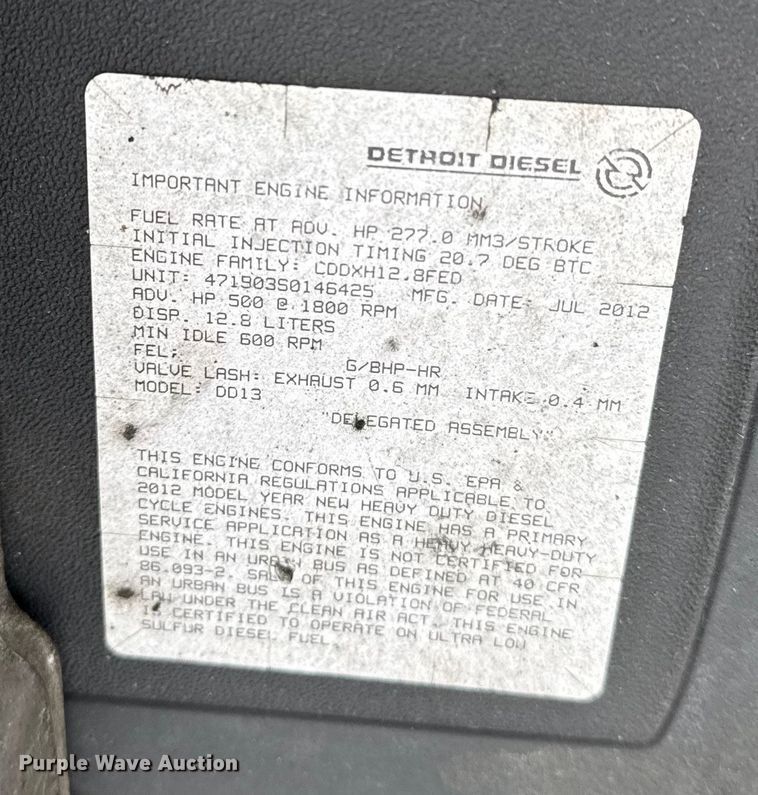 image for item EG1781 2013 Freightliner Cascadia  semi truck