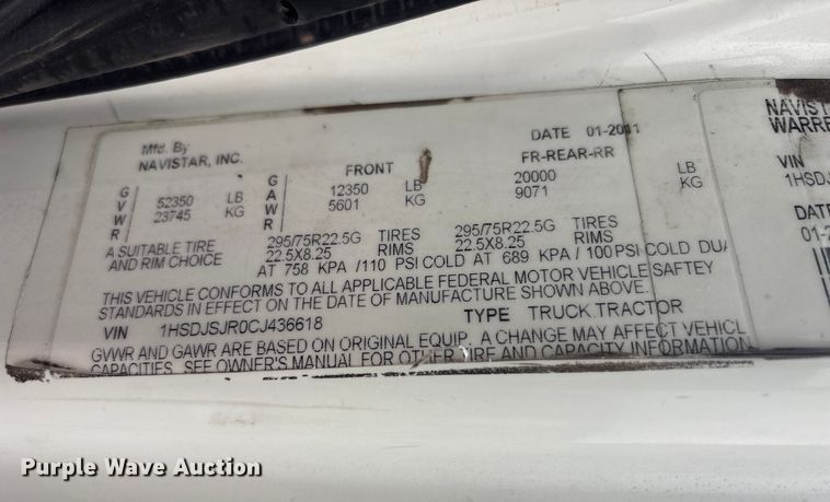 image for item EG8935 2012 International ProStar Plus semi truck