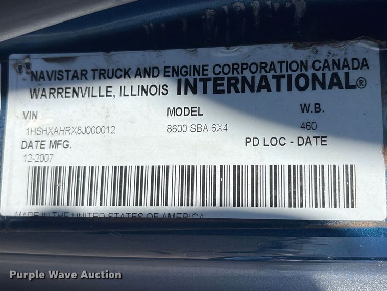 image for item EG8948 2008 International TranStar 8600 semi truck