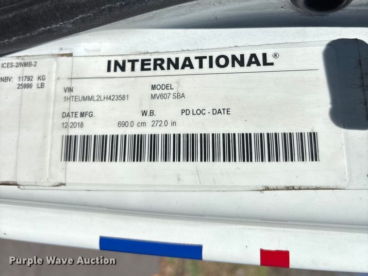 image for item EM8608 2020 International MV607 truck cab and chassis