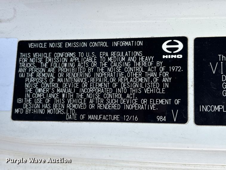 image for item EU0548 2017 Hino 195 refrigerated truck