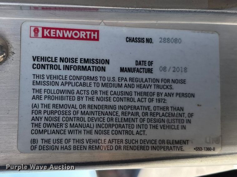image for item EU8634 2019 Kenworth T400 hydrovac truck