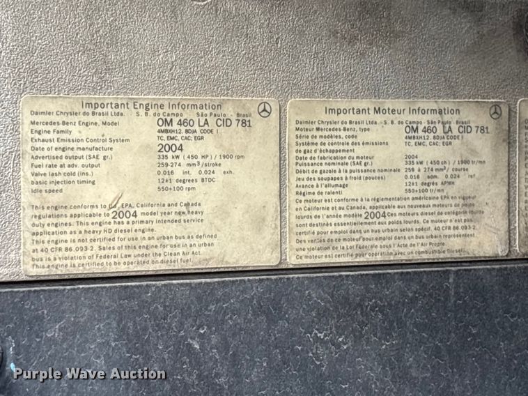 image for item FB3387 2005 Sterling L9500 flatbed truck