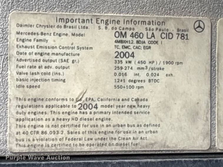 image for item FB3387 2005 Sterling L9500 flatbed truck