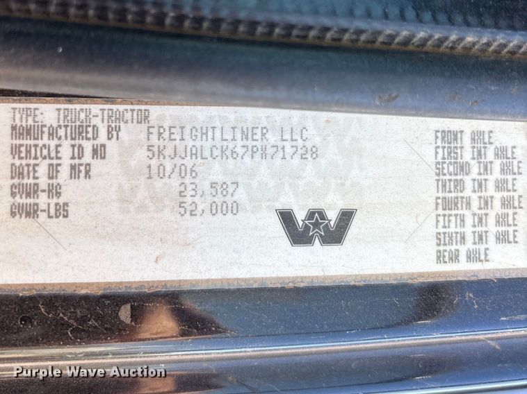 image for item FC2051 2007 Western Star 4900 semi truck