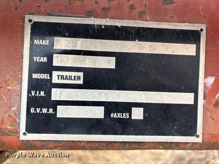 image for item FC2088 1982 Aztec flatbed trailer