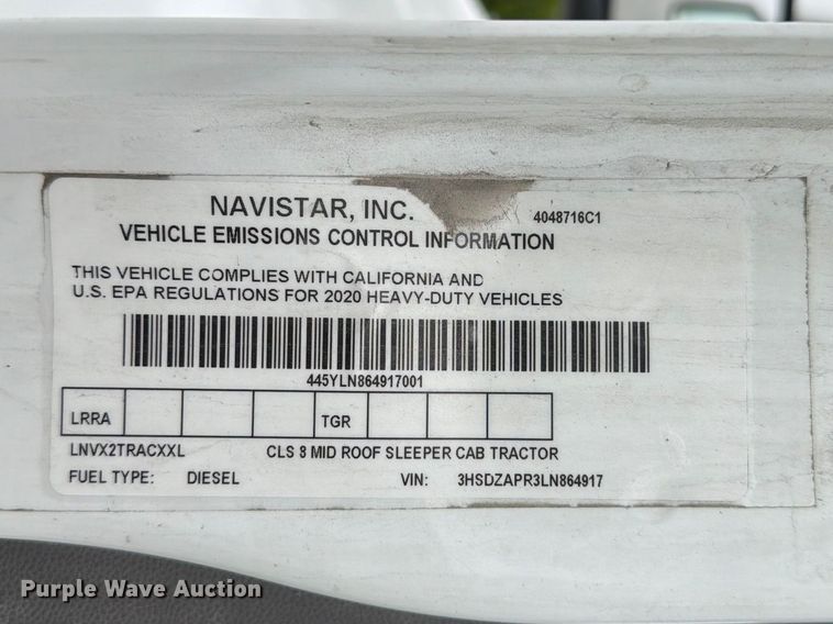 image for item FC3046 2020 International LT625 semi truck