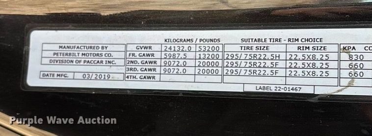 image for item FG0003 2020 Peterbilt 579 semi truck