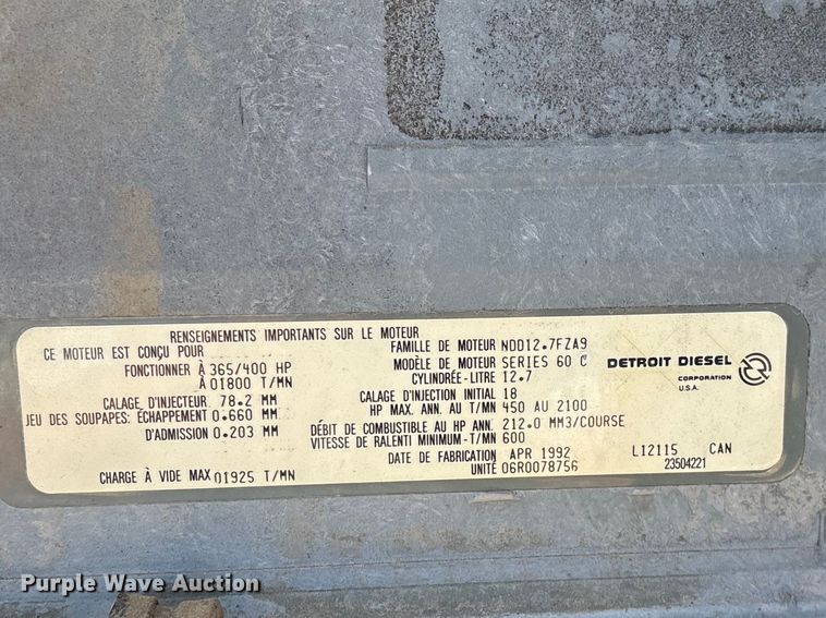 image for item FG0221 1993 Freightliner FLD truck cab and chassis