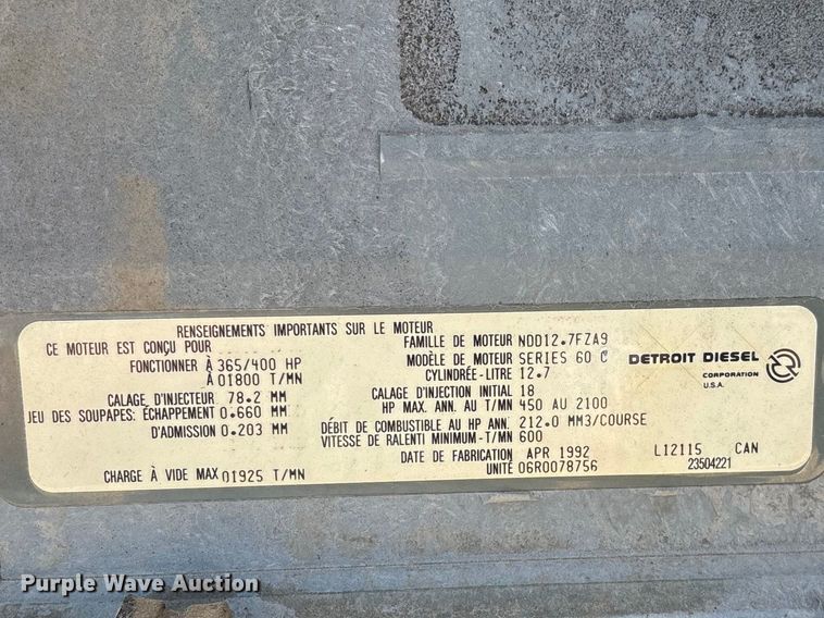 image for item FG0221 1993 Freightliner FLD truck cab and chassis