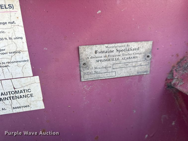 image for item FK0051 2004 Fontaine lowboy equipment trailer